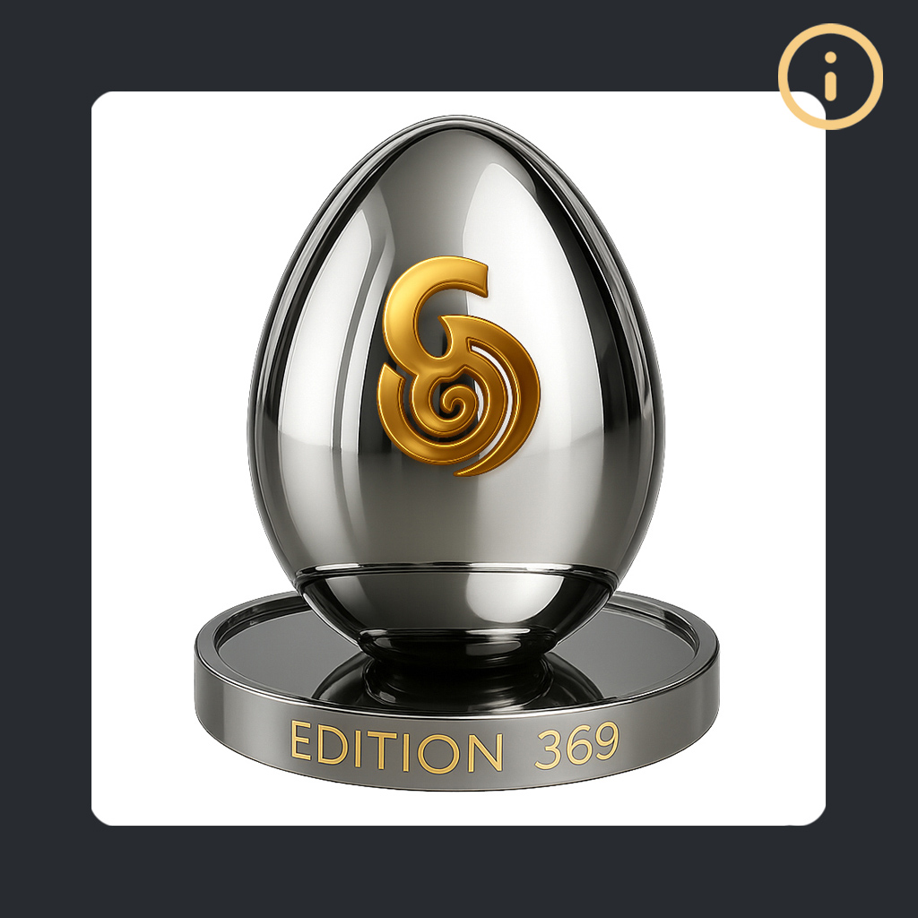 ein metallisches Ei mit dem GalaxiPark Logo